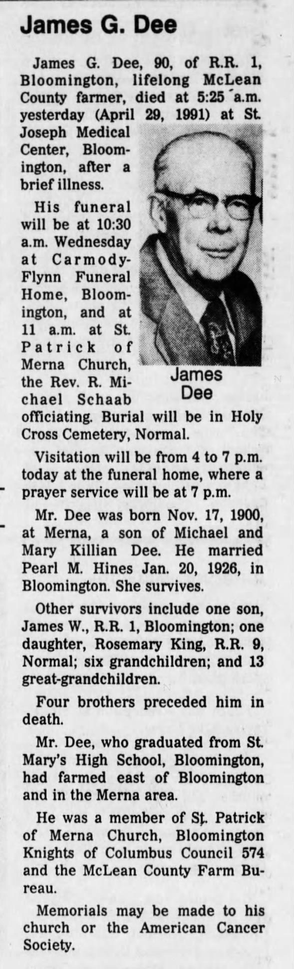 Clipping from The Pantagraph